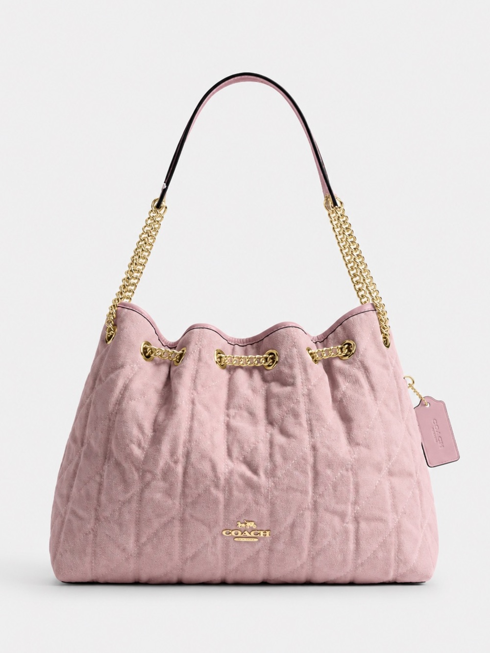 🌸Coach Evelyn Shoulder bag in Pink Quilted Loved Denim CER79 🌸